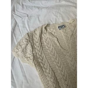 Kenneth too! Vintage Cream/White Knit V-Neck Top
